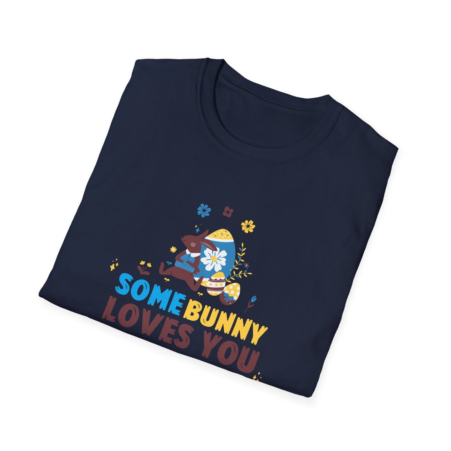 Easter Bunny T Shirt Unisex Gildan Softstyle 64000 Art Design With Easter Prints