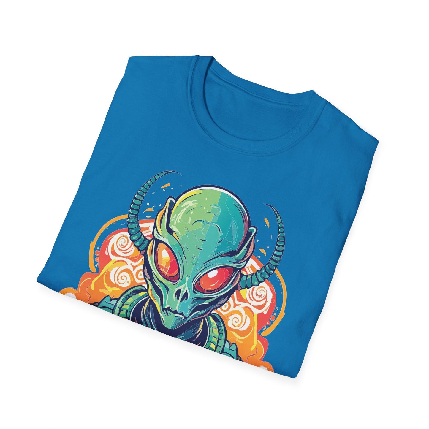 Alien Graphic Unisex Cotton Softstyle UFO Artwork Tee 15