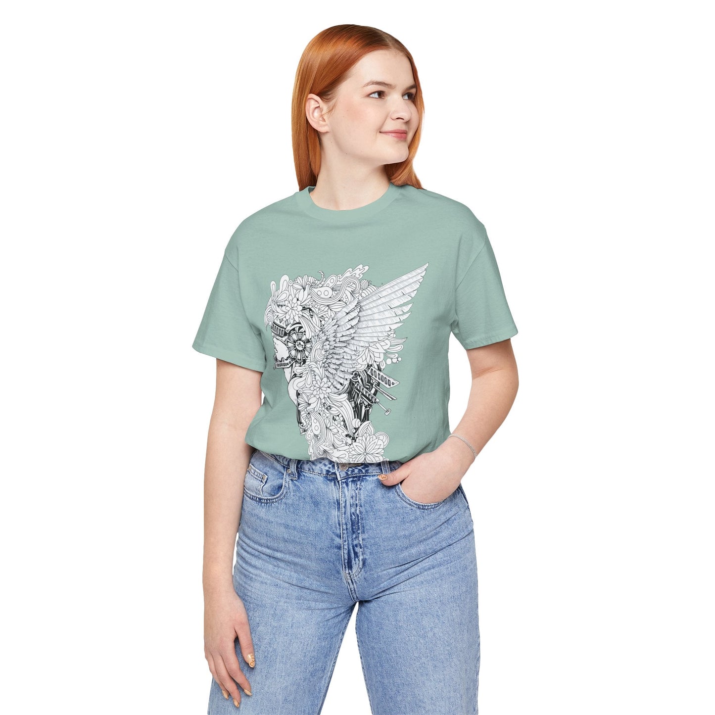 Eagle Illustration Graphic Unisex Cotton T-Shirt r26