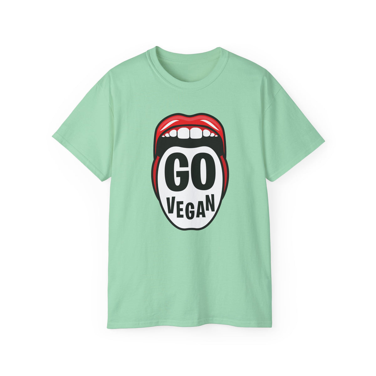 Go Vegan mouth graphic Tee | Vegan advocacy shirt