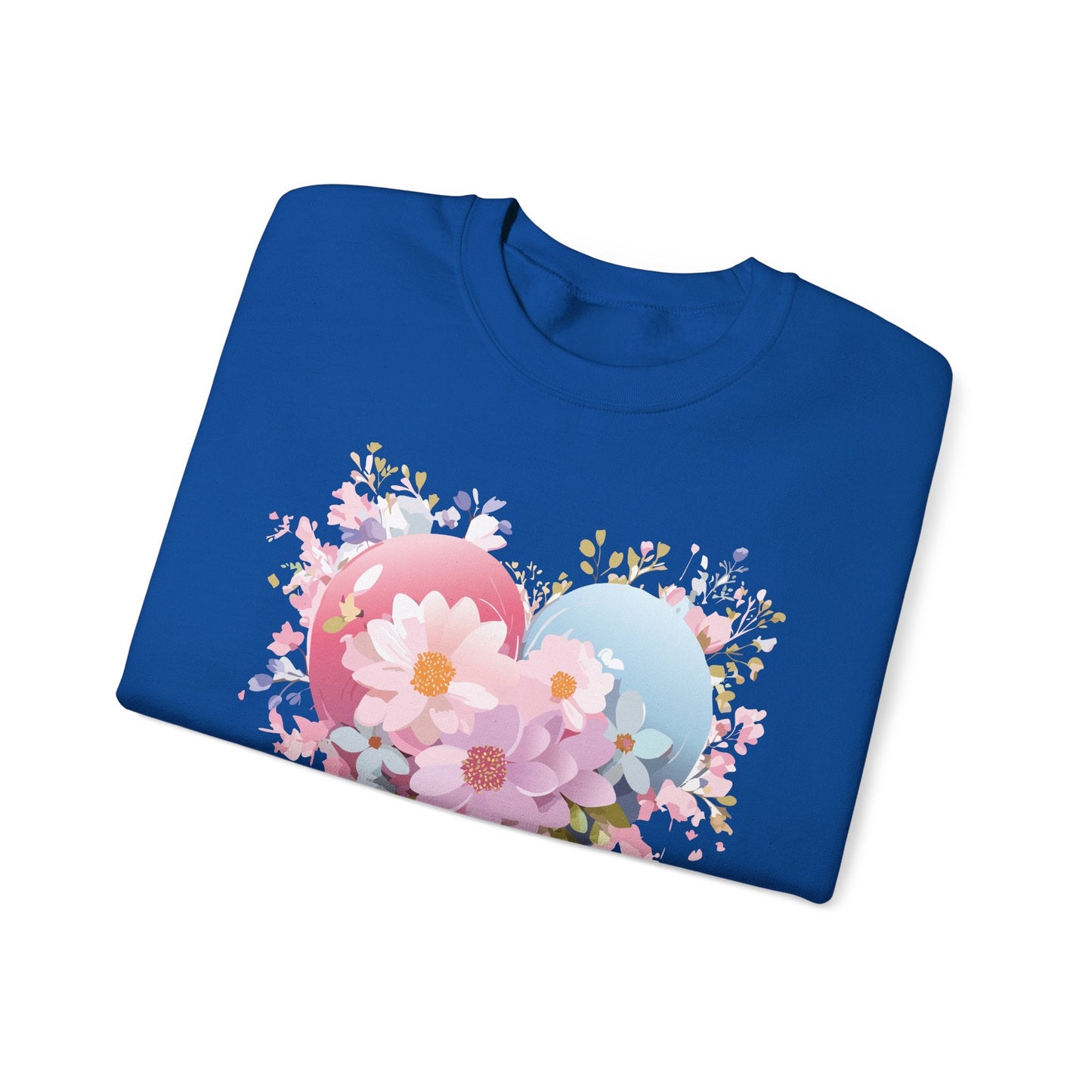 Floral Heart Unisex Crewneck Sweatshirt Gildan 18000 Heavy Blend 50 Cotton 50 Polyester