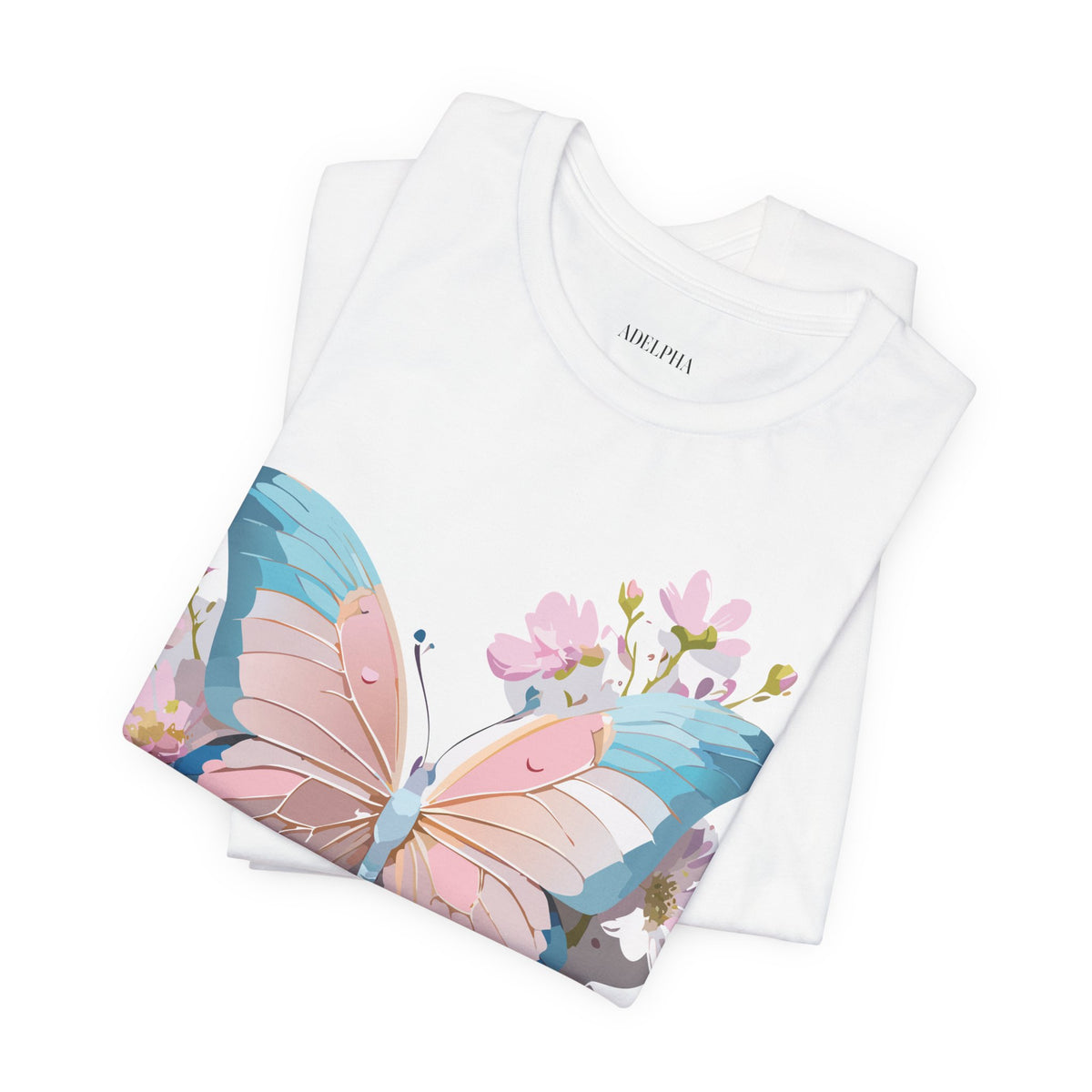 Butterfly Graphic Unisex Cotton Bella+Canvas Tee with Art Design n33