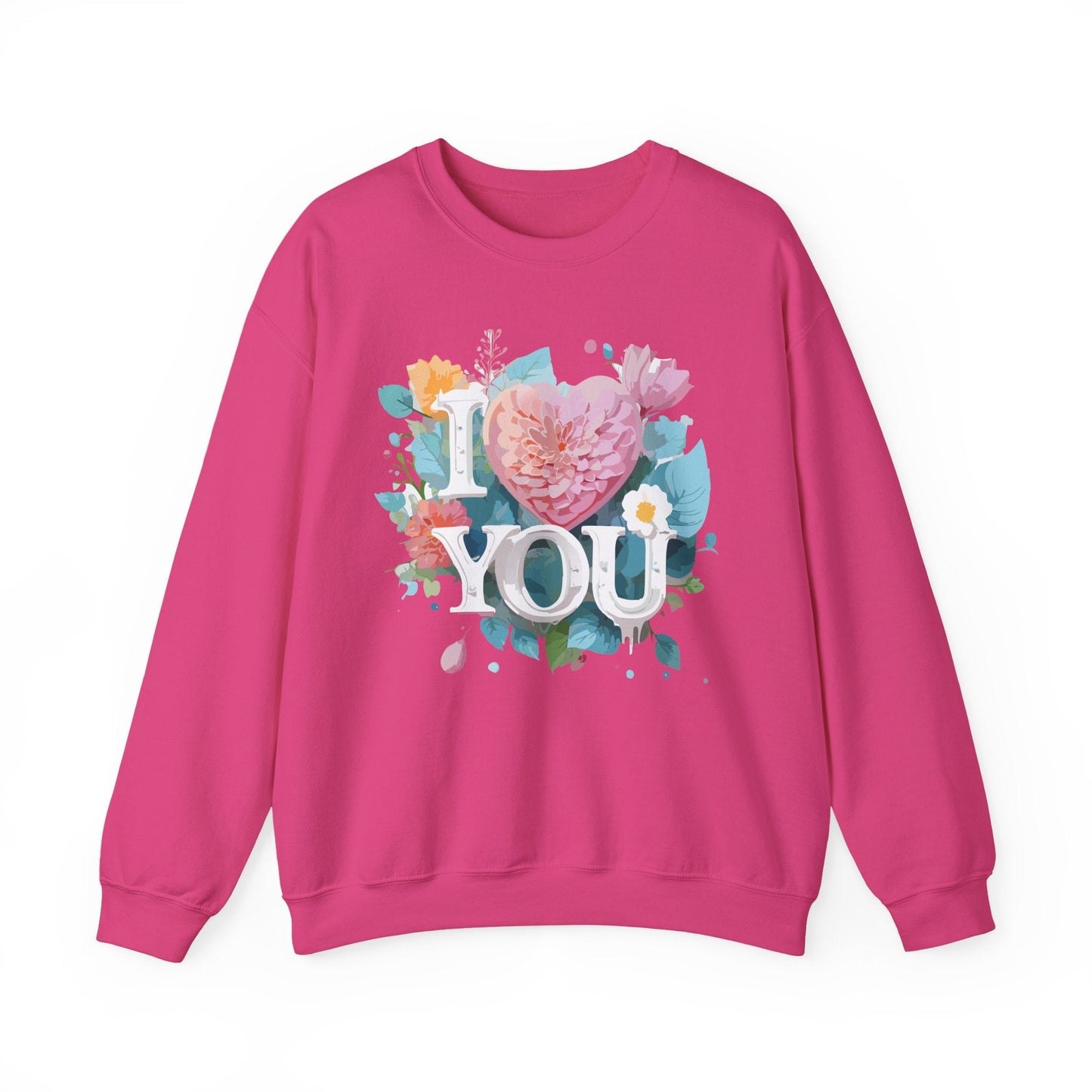 Floral Love Sweatshirt Unisex Valentines Day Gift 50 50 Cotton Polyester Crewneck