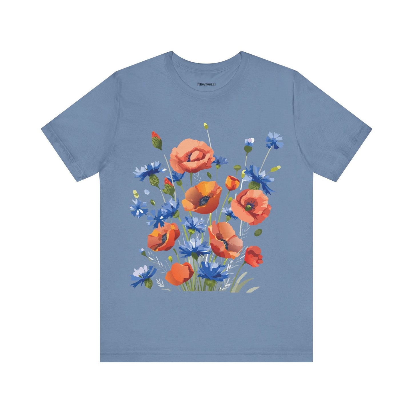 Unisex Floral Shirt Floral Print Tee Lightweight Breathable Fabric Short Sleeve Casual Wear