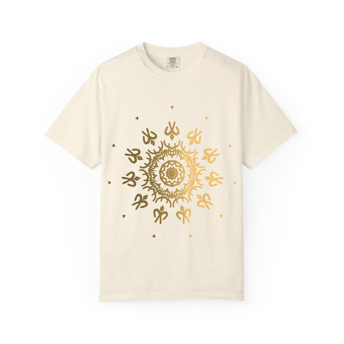 Unisex Garment Dyed Cotton T-Shirt with Mandala Graphic Design