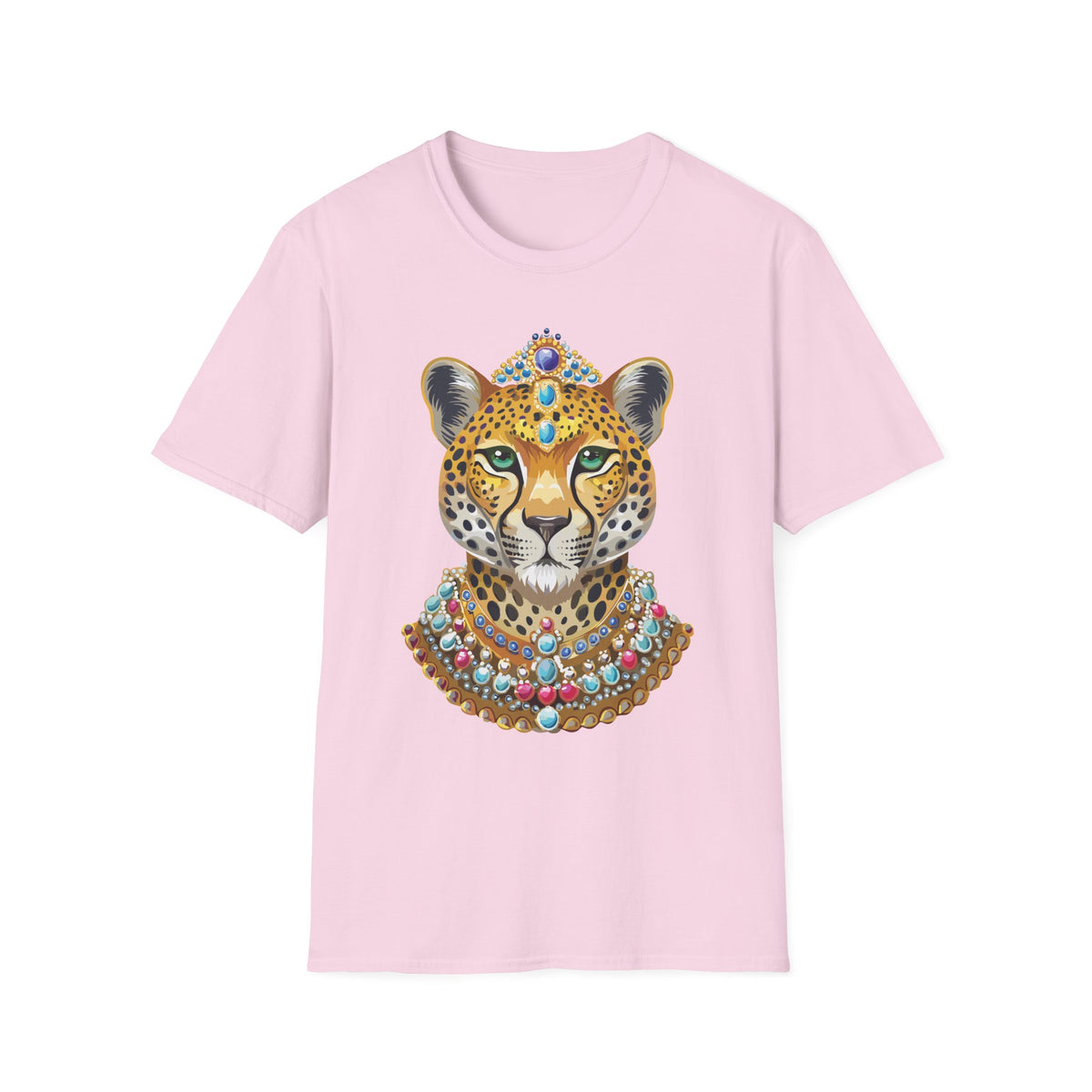 Jeweled Leopard Face T-Shirt | Regal Animal Portrait Tee