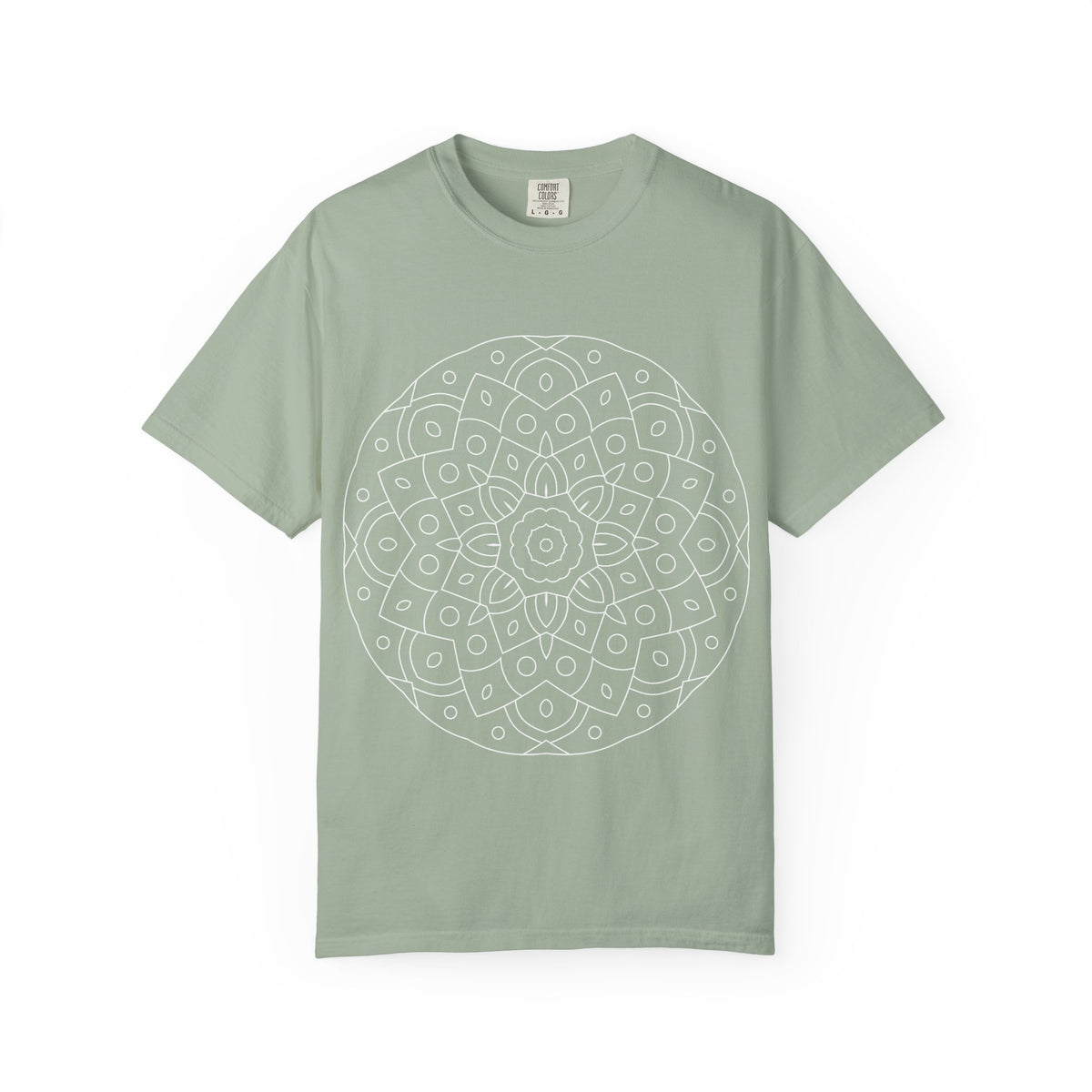 Unisex Garment Dyed Cotton T-Shirt with Mandala Graphic Design