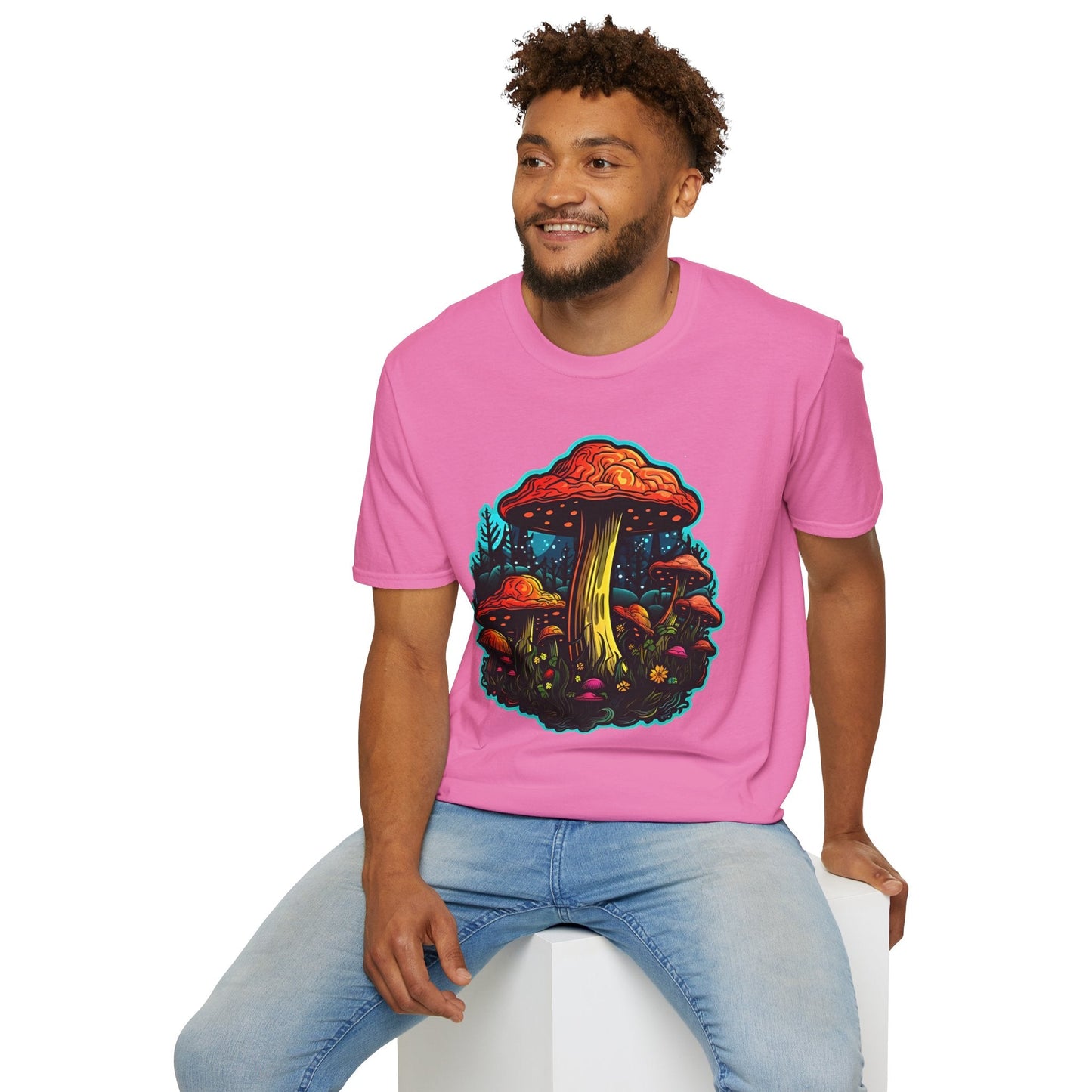 Mashroom Tee Shirt Unisex Softstyle 64000 With Funny Mashroom Fungus Graphic Design