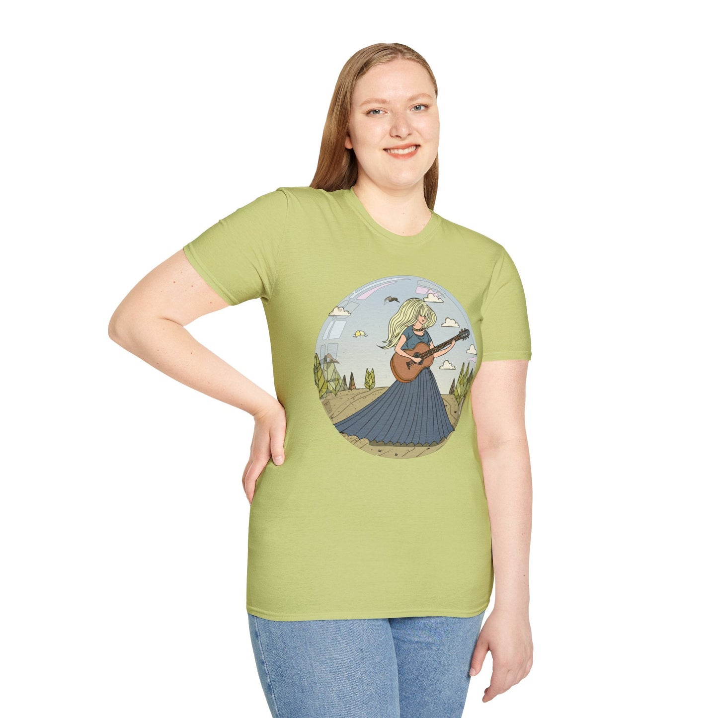 Womens Graphic T Shirt Art Design Tee Softstyle Cotton Ring-Spun Unisex Short Sleeve