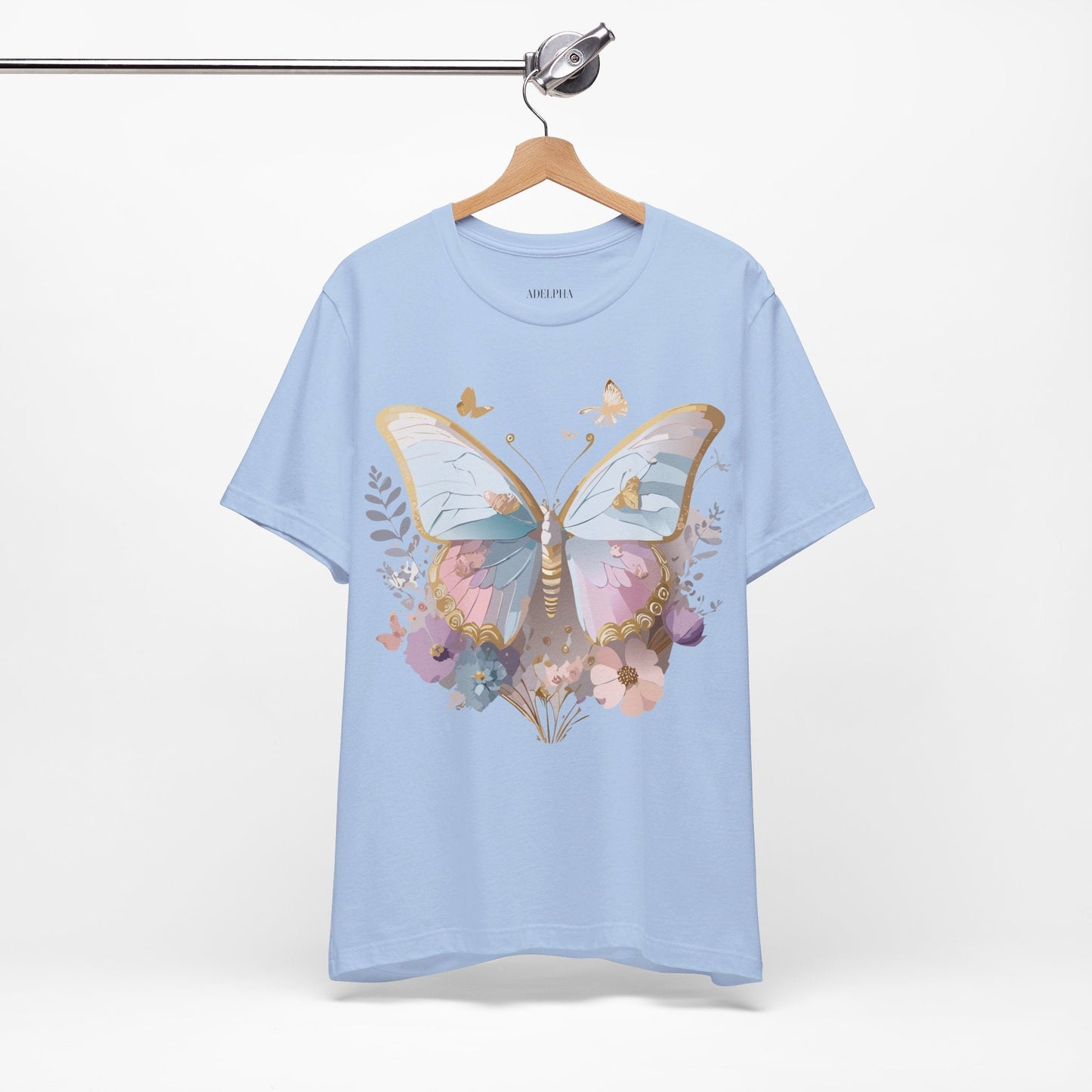 Unisex Graphic Tee Featuring Adelpha Artwork Vintage Butterfly Inspired Short Sleeve