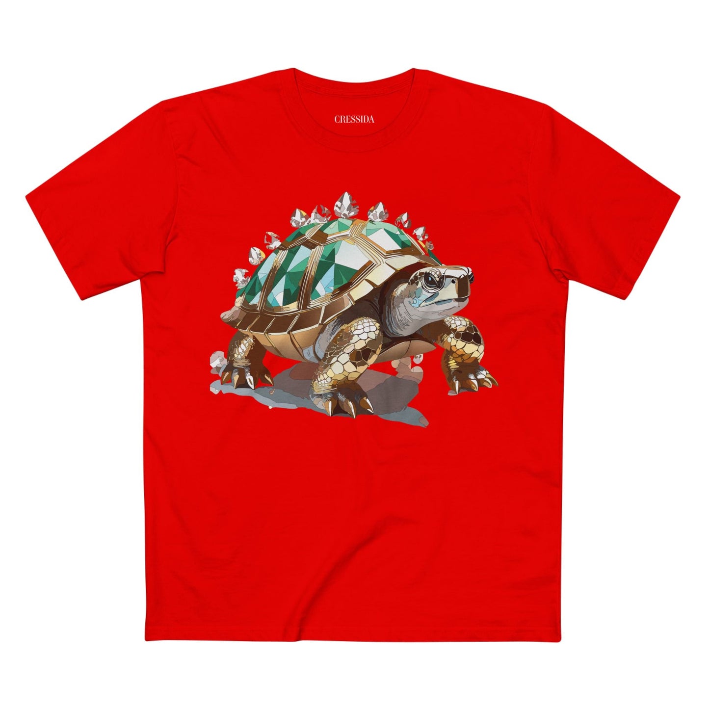Turtle Graphic Unisex 100 Cotton Tee With Unique Animal Golden Medallion Art Design 33
