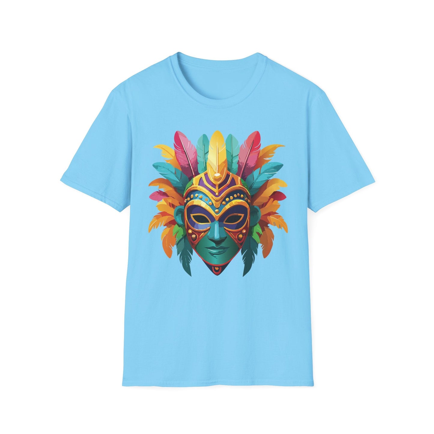 Mask Tee Shirt Unisex Masquerade Design Gildan Softstyle 64000 100 Percent Ring Spun Cotton Tee