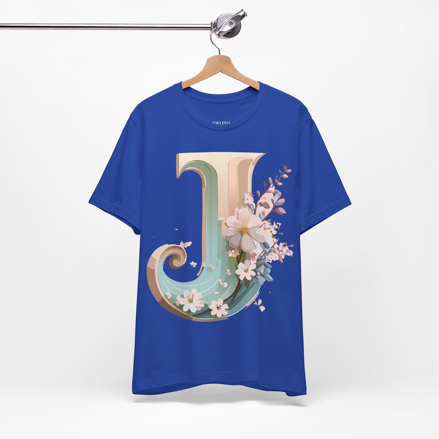 Letter J Graphic Tee Unisex Vintage Inspired Art From Adelpha Short Sleeve Shirt