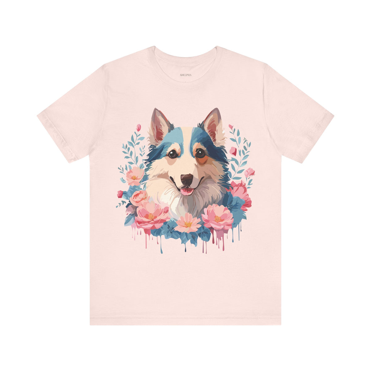 Dog Graphic Unisex Cotton Bella+Canvas Tee with Art Animal Design d09