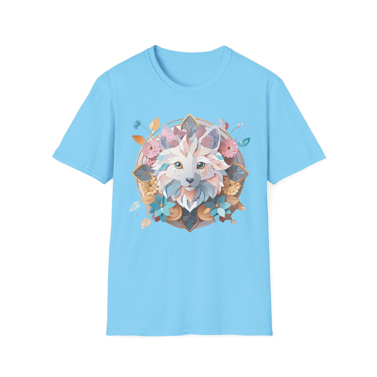 Floral Fox Mandala T-Shirt | Fox Face Tee, Boho Nature Animal Design