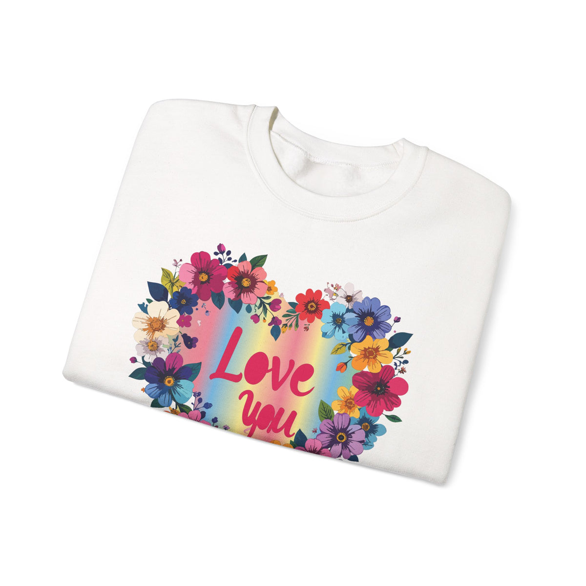 Floral Love Graphic Valentine's Day Sweatshirt Unisex 50/50 Cotton-Poly Sweatshirt w66