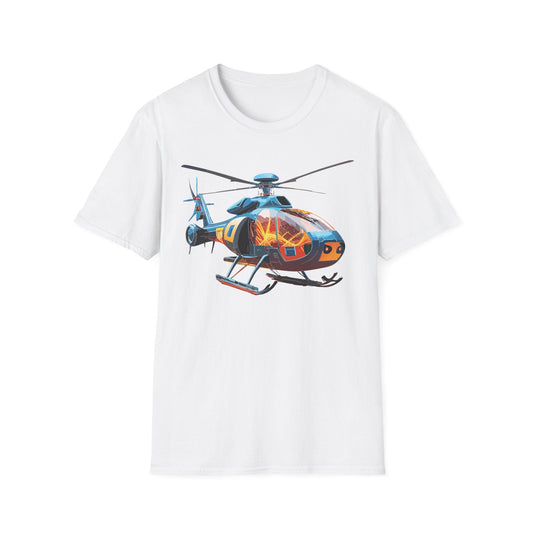 Helicopter Chopper Shirt Unisex Gildan Softstyle 64000 Short Sleeve Tee For Everyday Wear