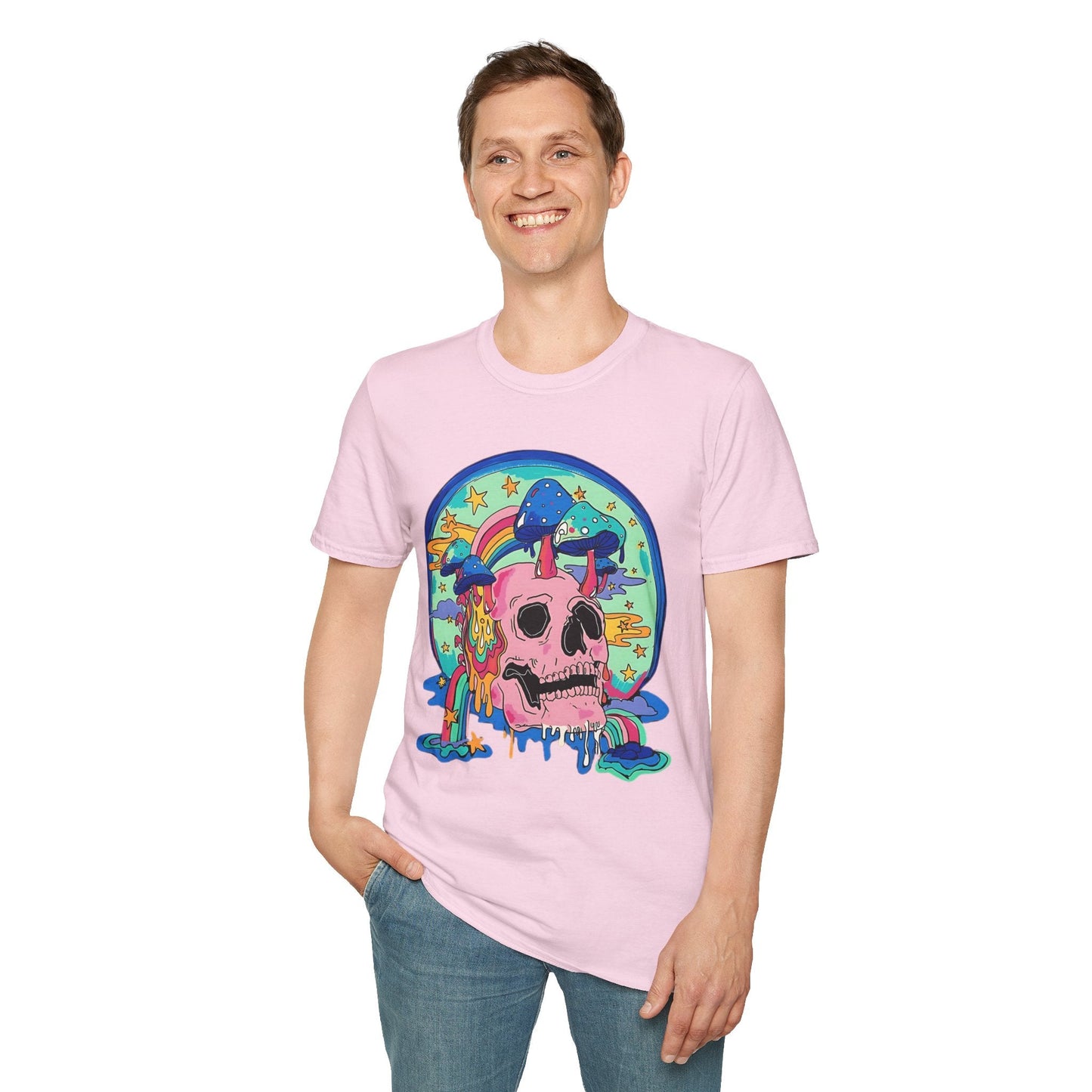 Skull Graphic Tee Unisex Gildan Softstyle 64000 100 Cotton Short Sleeve Shirt Art Design