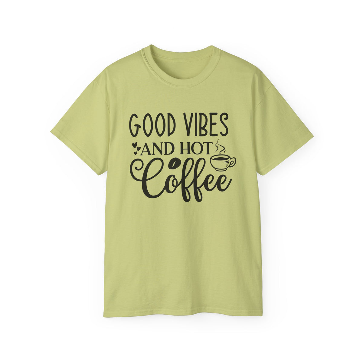 Good Vibes and Hot Coffee Tee | Coffee Lover Shirt, Morning Coffee Quote