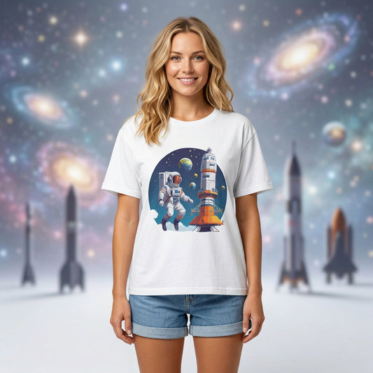 Cosmos Astronaut Graphic Tee Staple Unisex 100 Cotton Tee Shirt - CS-36