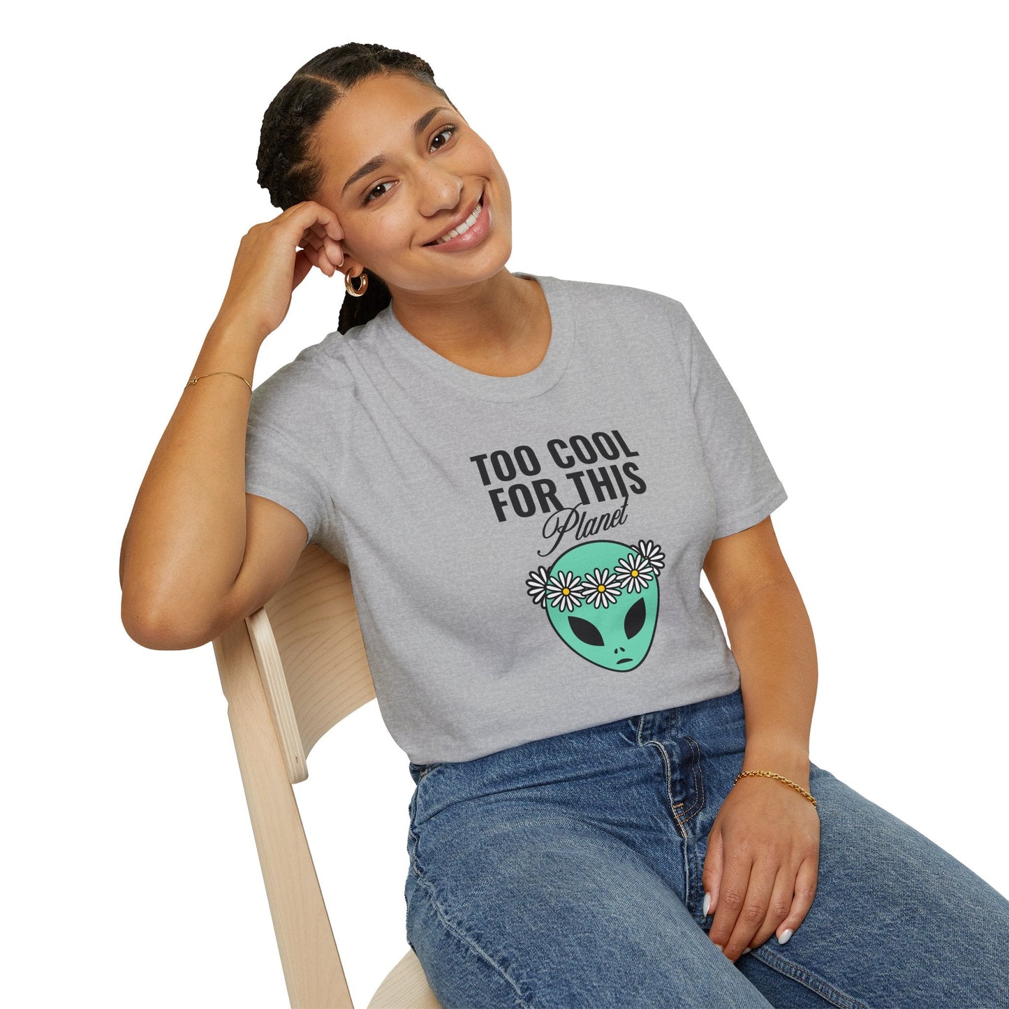 Alien Graphic Tee  Too Cool For This Planet Floral Crown