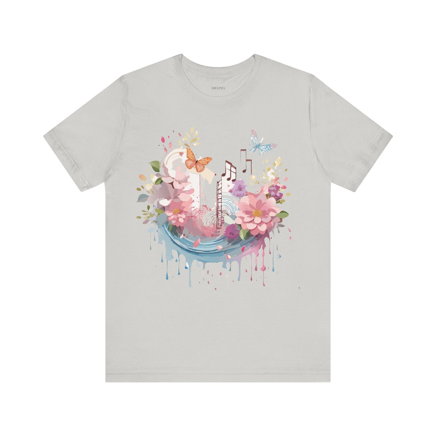 Music Graphic Unisex 100 Cotton Vintage Art with Musical Elements Tee 122