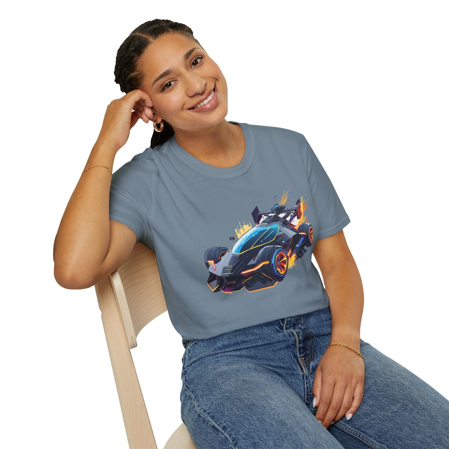 Unisex Car T Shirt With Cars Design Hot Wheels Graphic Tee Gildan Softstyle 64000