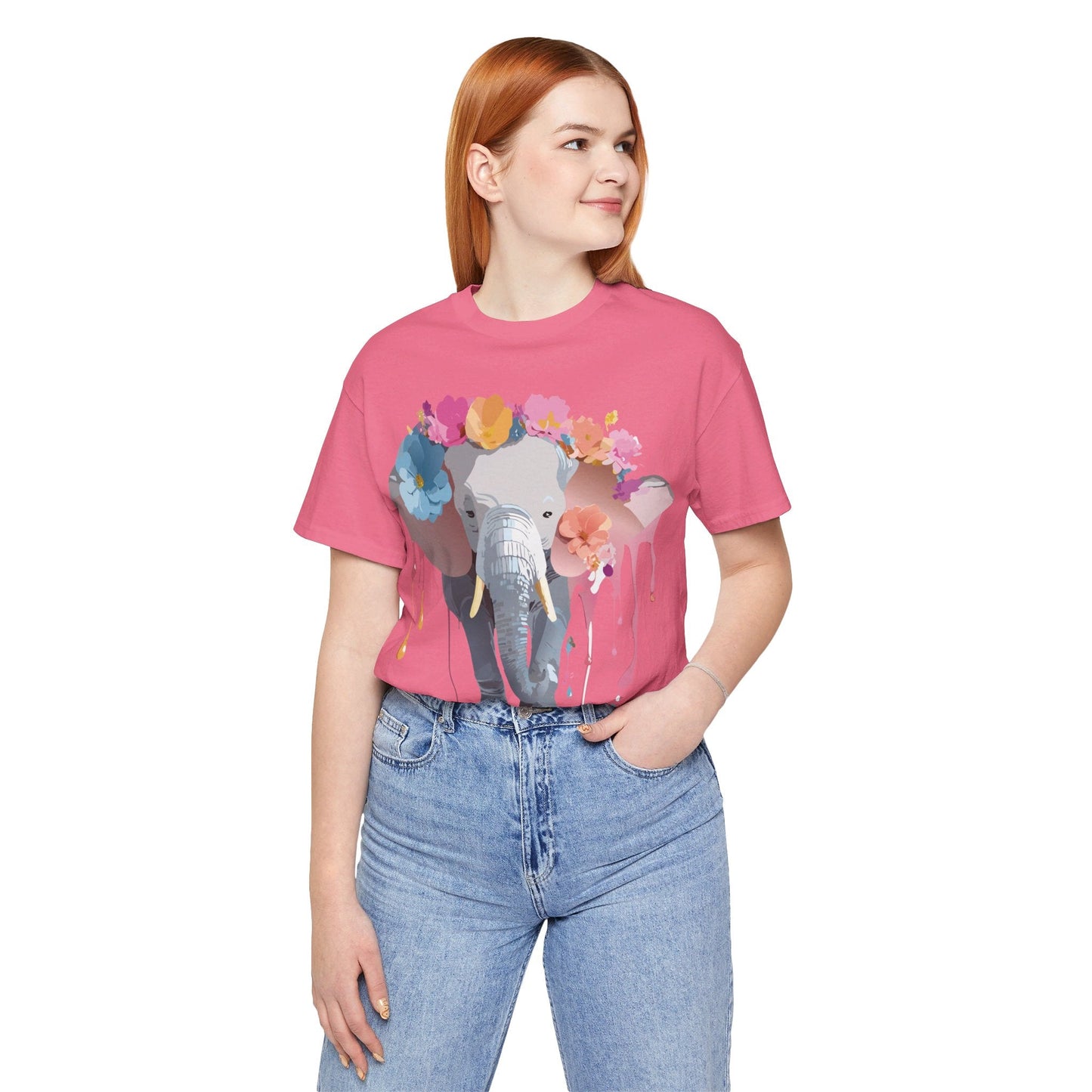 Adelpha Elephant Graphic Tee Unisex Short Sleeve Jersey Shirt With Vintage Artwork
