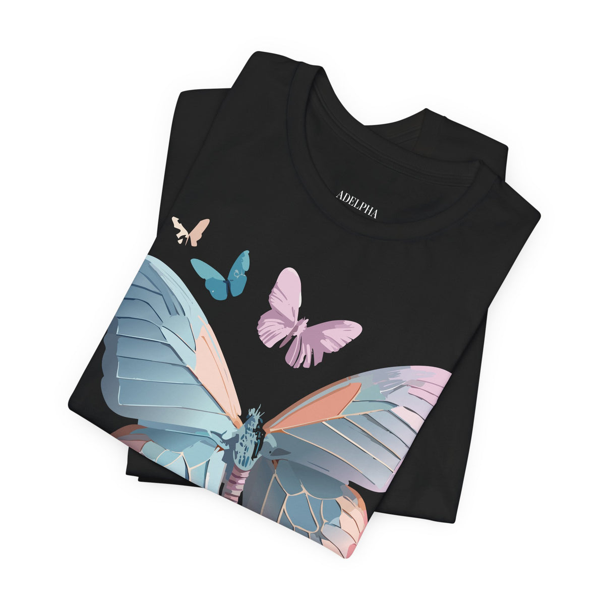 Butterfly Graphic Unisex Cotton Bella+Canvas Tee with Art Design n58