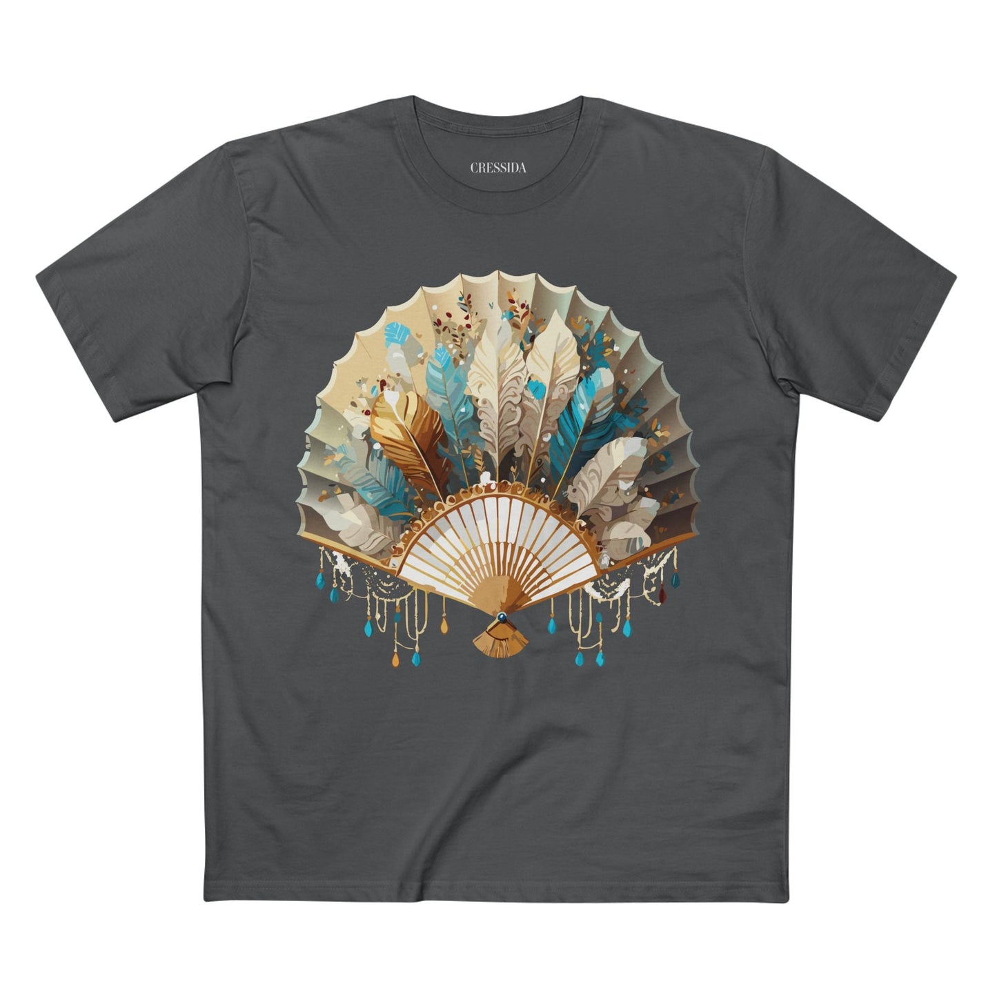 Antique Fan Graphic Design T-Shirt Unisex 100 Cotton Floral Carnival Artwork Tee 9