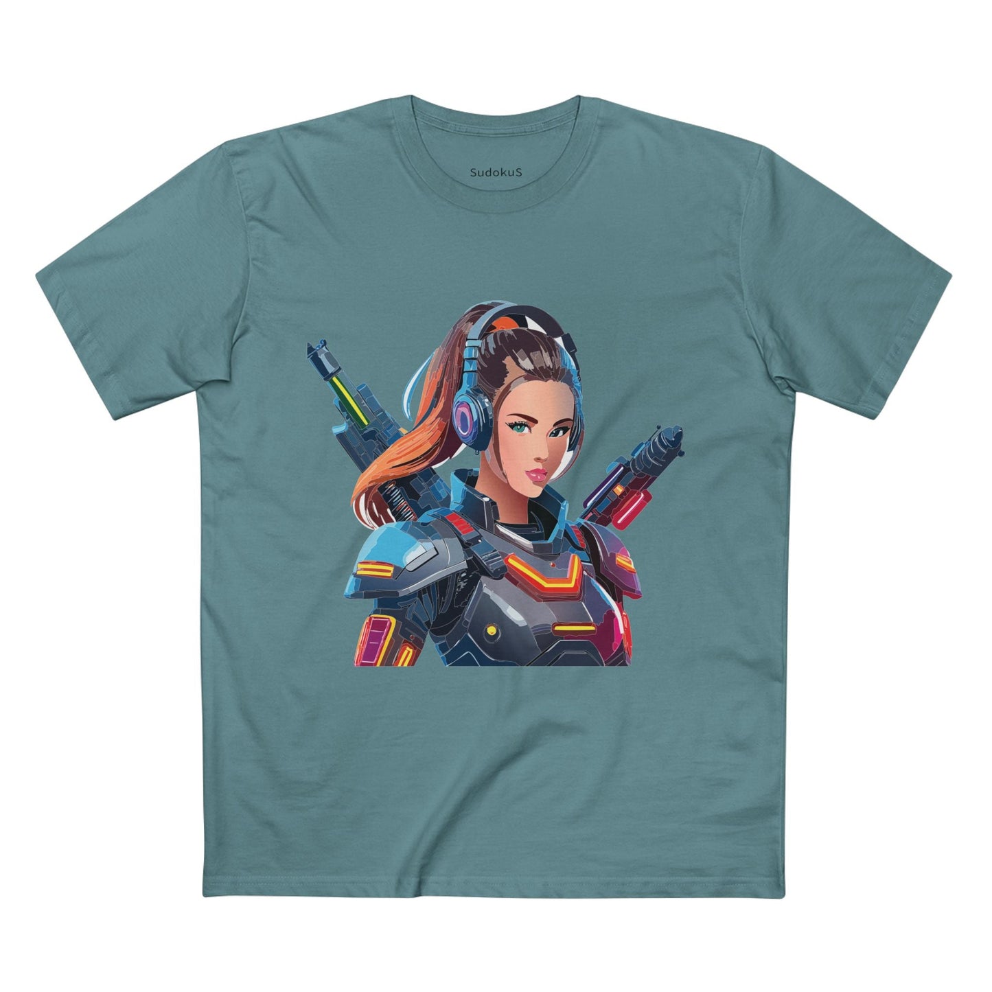 Army-woman Graphic Unisex 100 Cotton Staple Tee 13