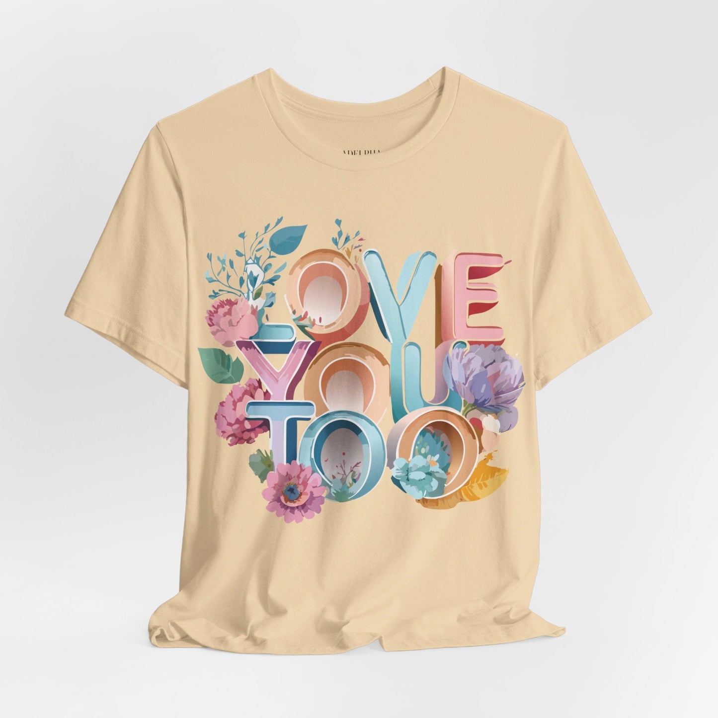 Valentine Day Graphic Unisex 100 Cotton Vintage Artwork with Love and Flower Design Tee 39