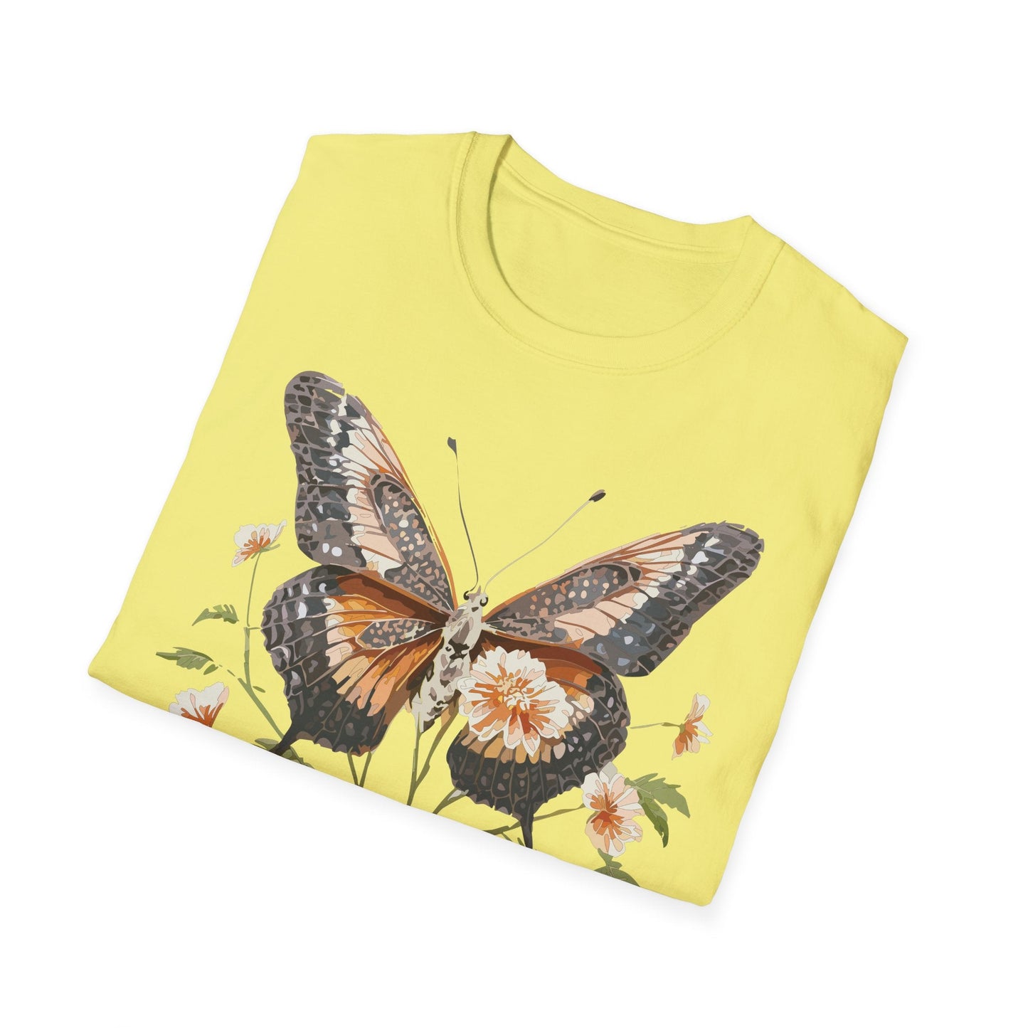 Butterfly T Shirt Unisex Softstyle Gildan 64000 Cotton Tee Monarch Print Comfort