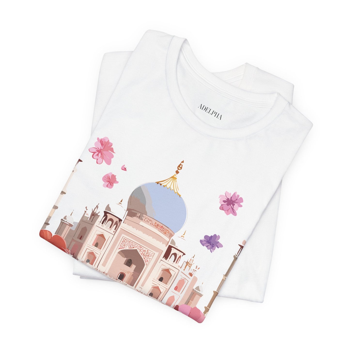 Taj Mahal Graphic Tee Unisex Short Sleeve Shirt By Adelpha With Vintage Inspired Artwork