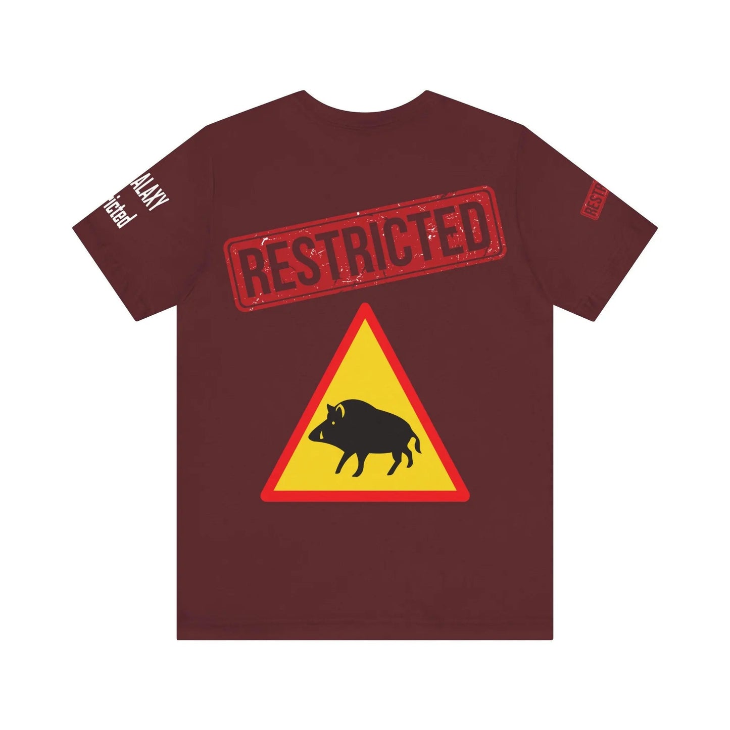 Tee Shirt With Red Stamp From Bad Galaxy Made To Order 100 Percent Cotton USA Printed With Eco Inks