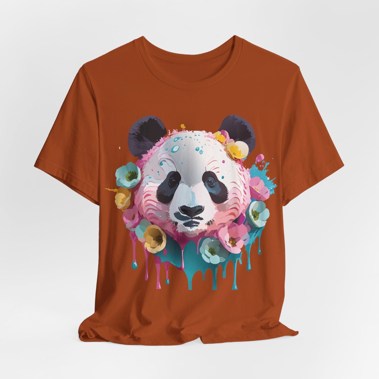 Panda Graphic Unisex 100 Cotton Vintage Art with Animal T-Shirt 5