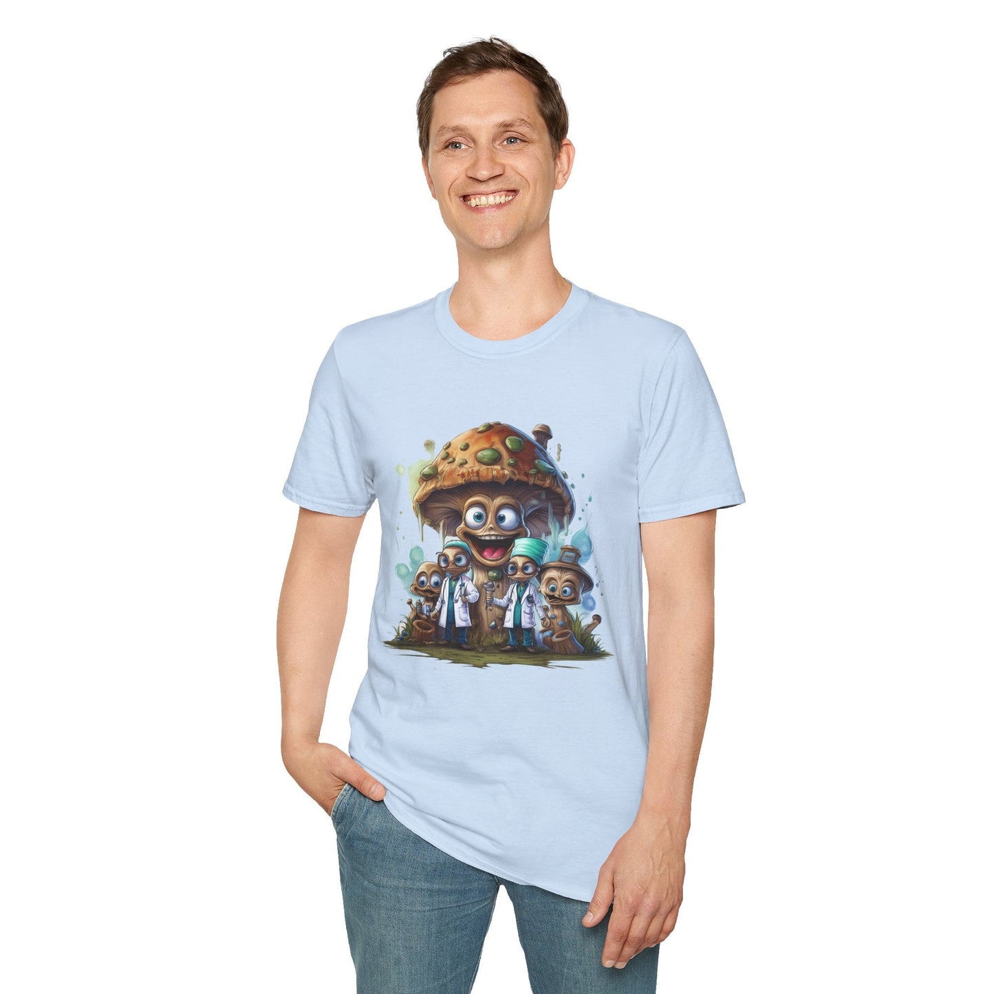 Mashroom Tee Shirt Unisex Funny Mushroom Design Softstyle 64000 Cotton Graphic Tee