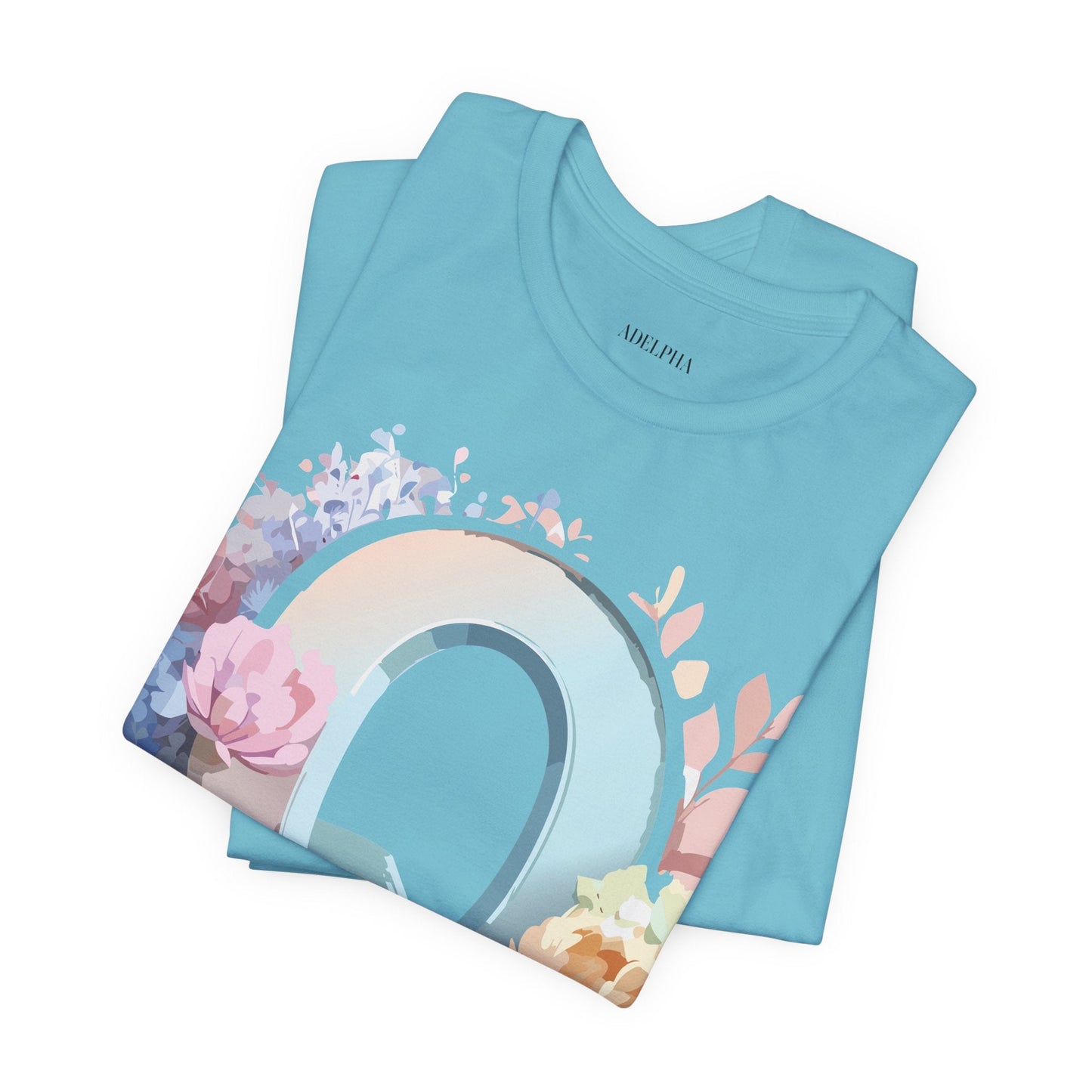 Letter Q Shirt Graphic Tee Unisex Short Sleeve by Adelpha Vintage Inspired Artwork