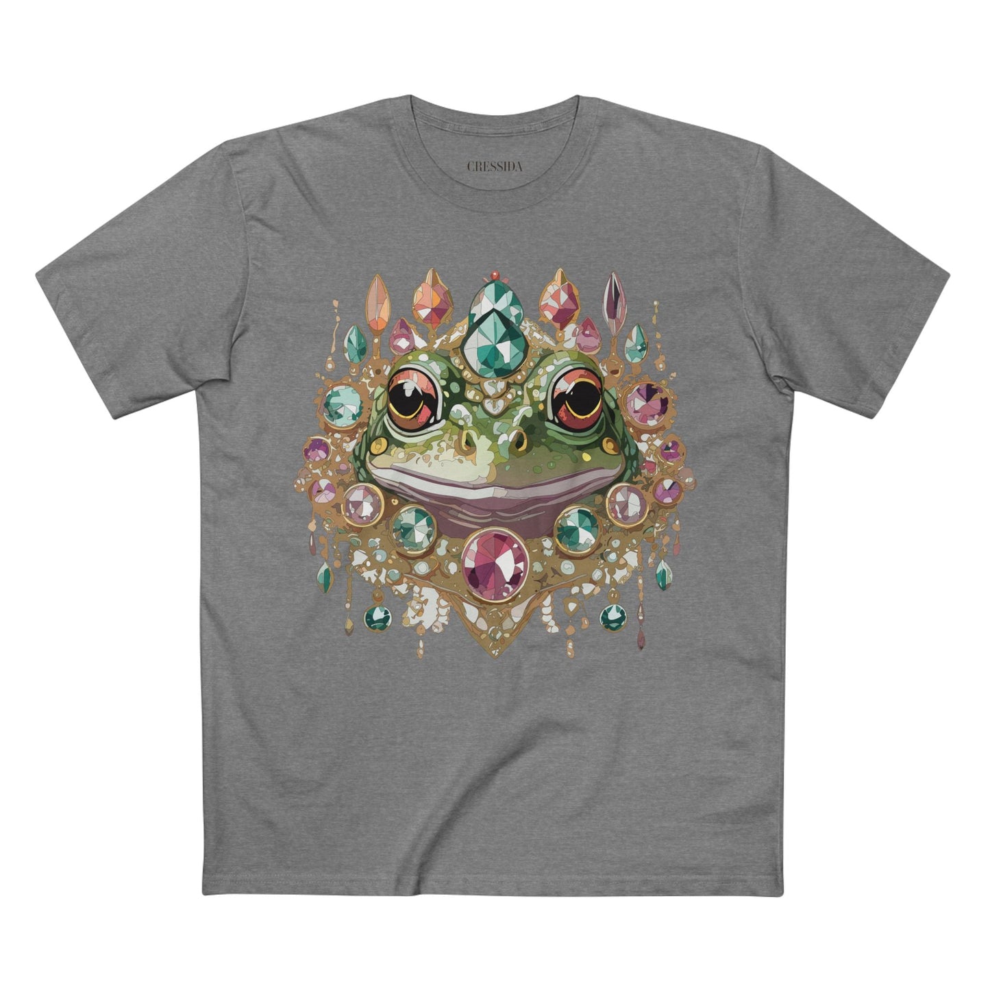 Frog Graphic Unisex 100 Cotton Tee With Unique Animal Golden Medallion Art Design 62