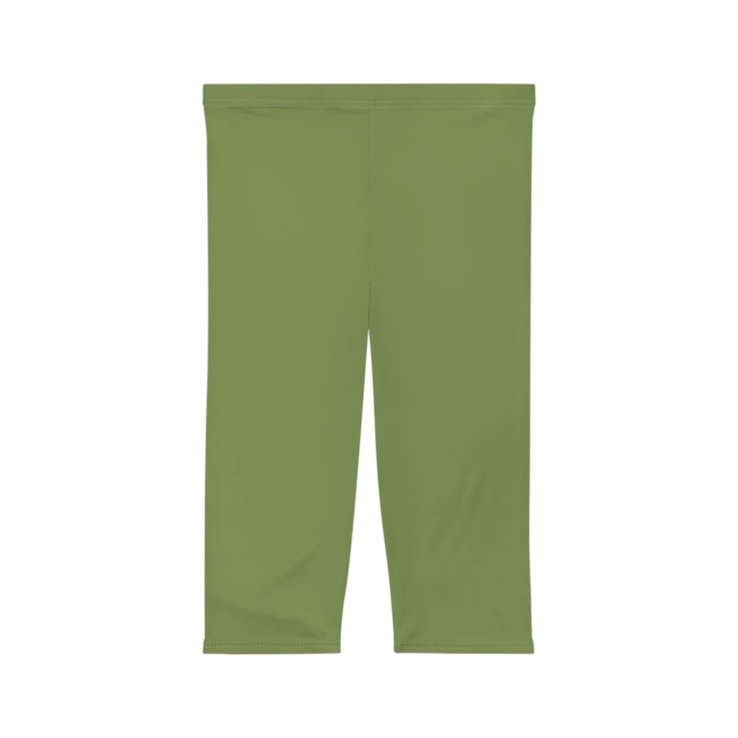 Palm Leaf Color Women's Brushed Suede Poly Span Casual Capri Leggings XS-2XL