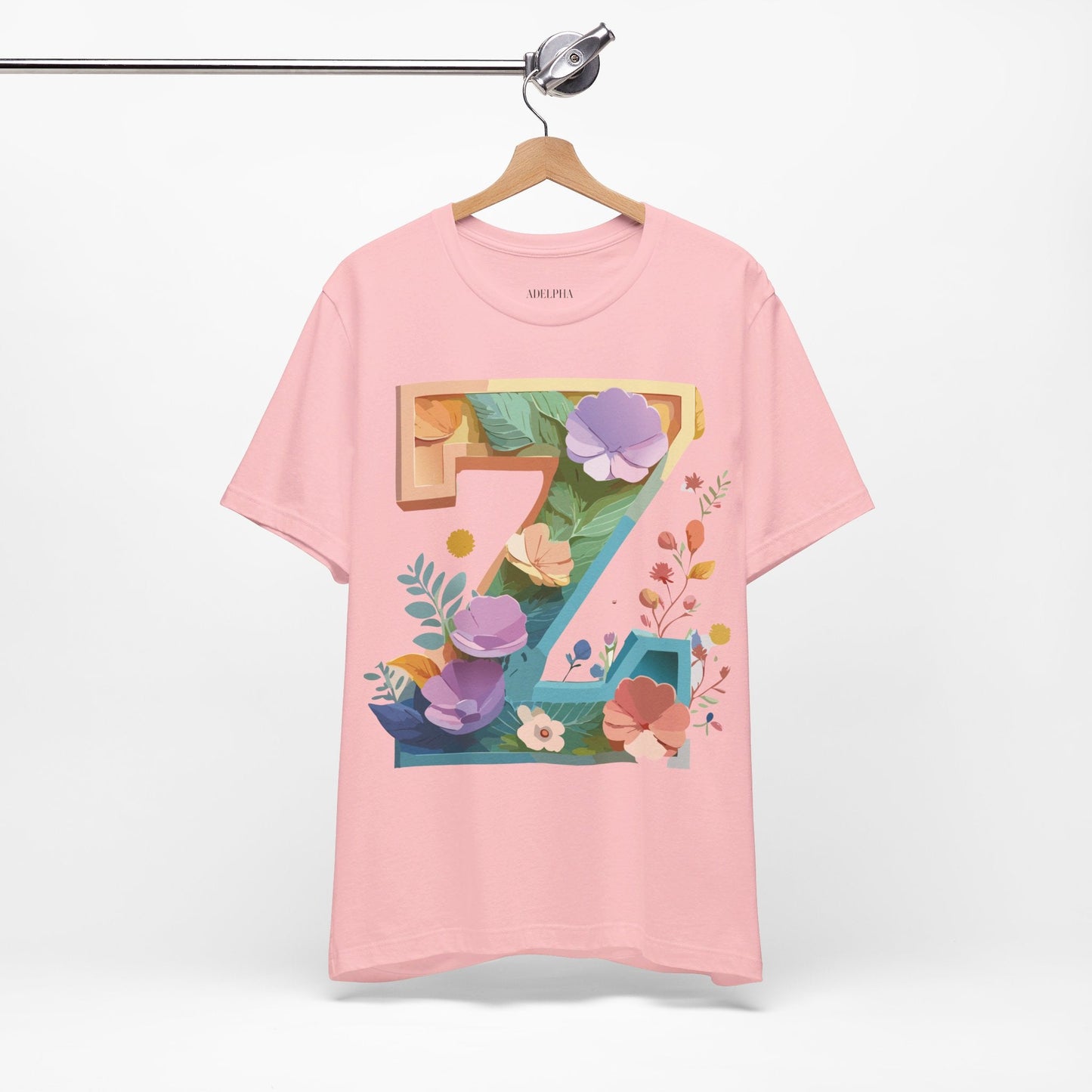 Unisex Letter Z Graphic Tee  Vintage Inspired Art Short Sleeve