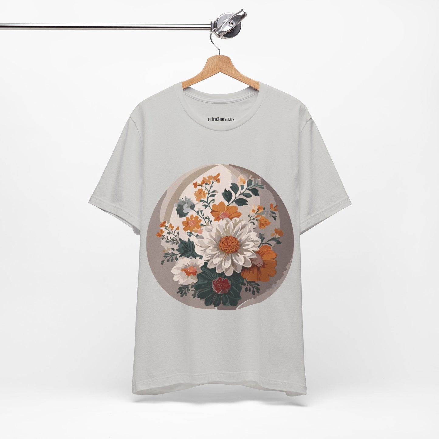 Retro2Nova Floral Shirt Unisex Jersey Short Sleeve Tee From Flowers Collection Free Shipping