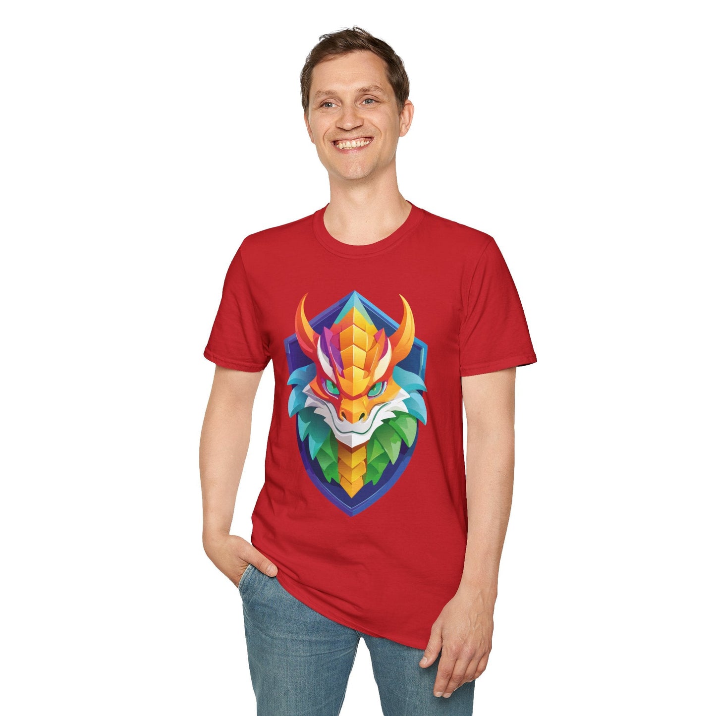 Dragon Graphic Unisex Cotton Softstyle Art Design Tee With Animals 6