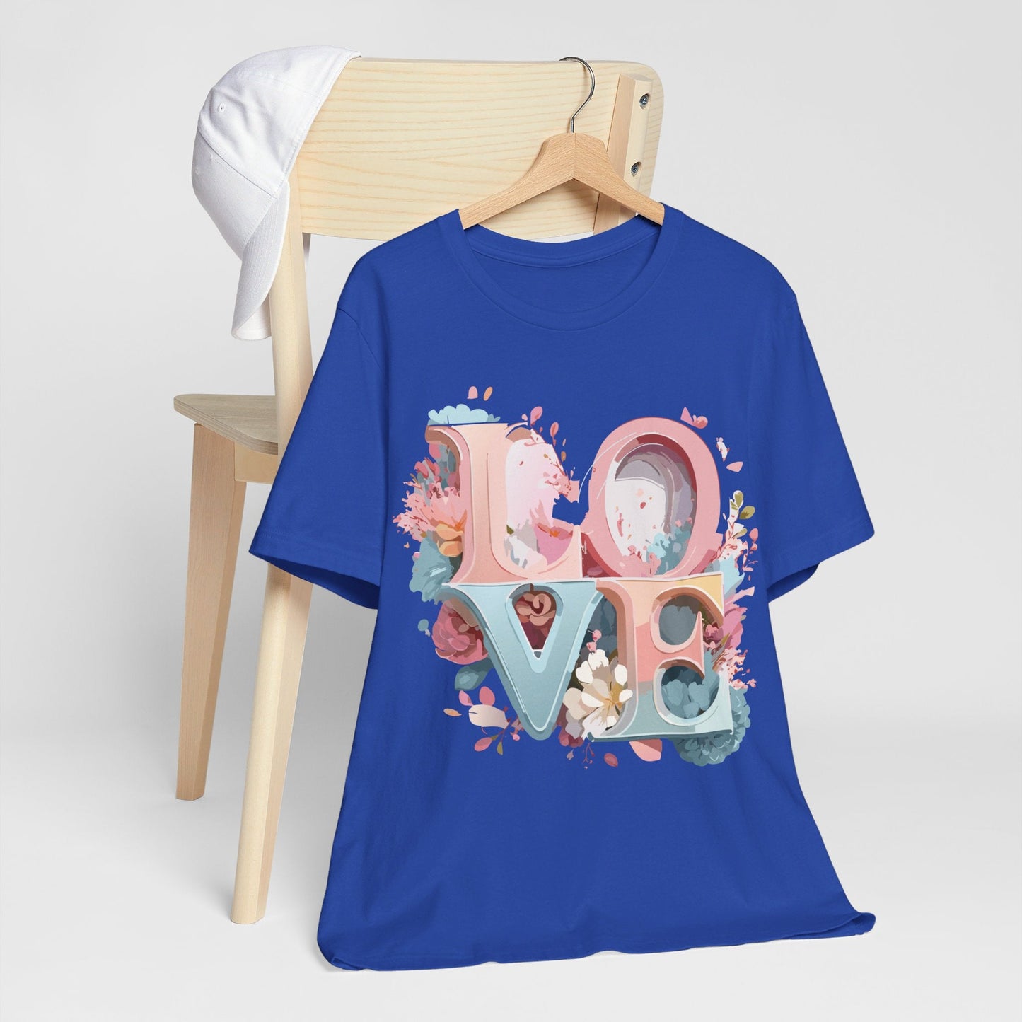 Valentine Day Graphic Unisex 100 Cotton Vintage Artwork with Love and Flower Design Tee 46