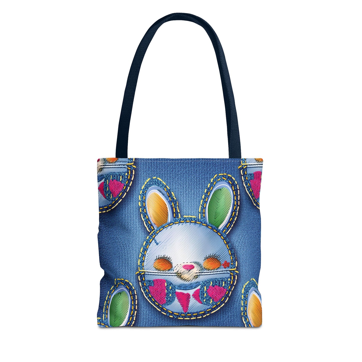 Denim Fabric Imitation Print Unisex Canvas Bag Poly Spun 3 Sizes Tote Bag 192-3