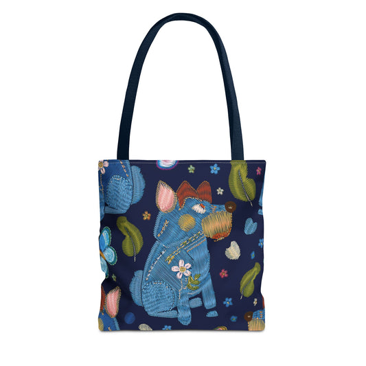 Denim Fabric Imitation Print Unisex Canvas Bag Poly Spun 3 Sizes Tote Bag 191-6