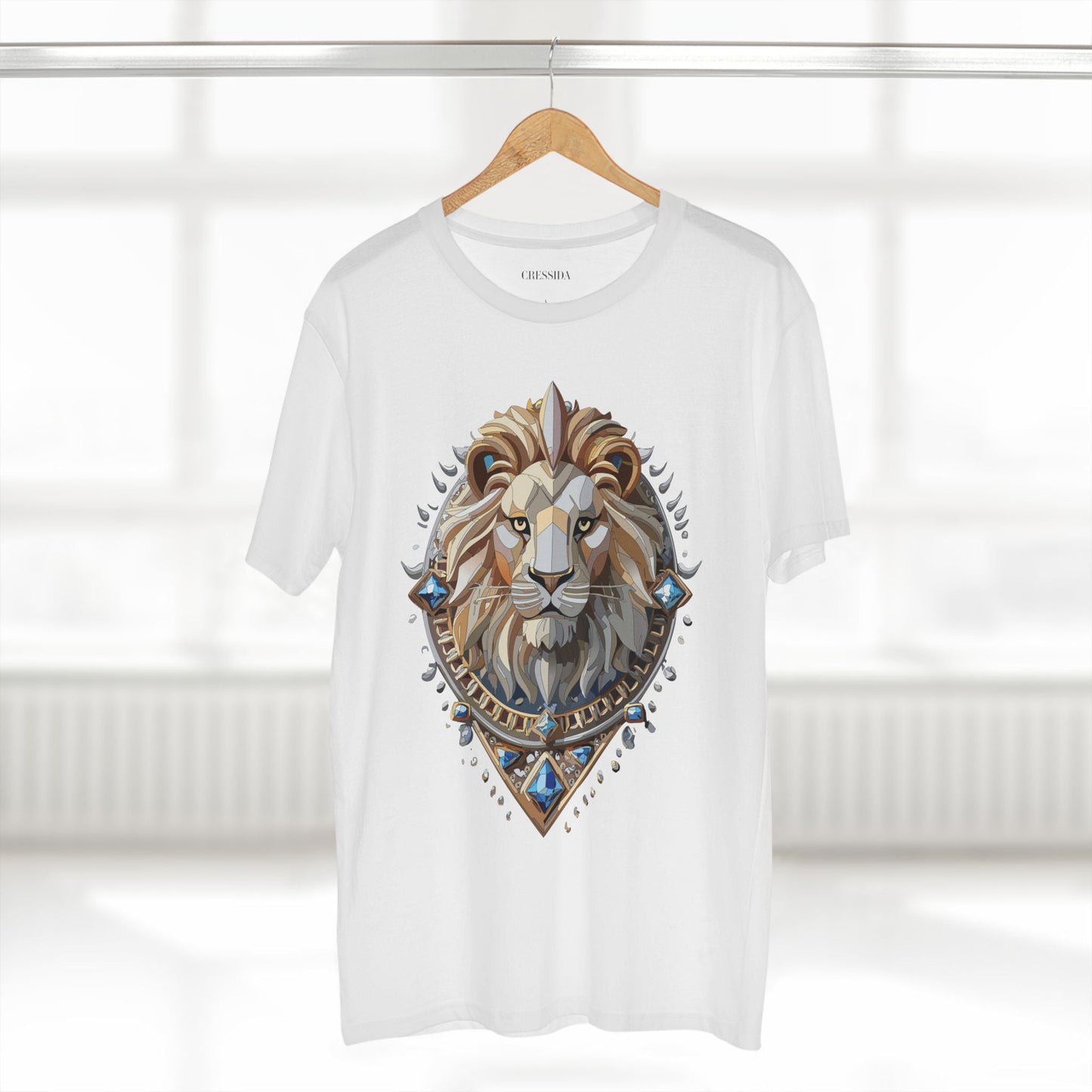 Lion Graphic Unisex 100 Cotton Tee With Unique Animal Golden Medallion Art Design 7