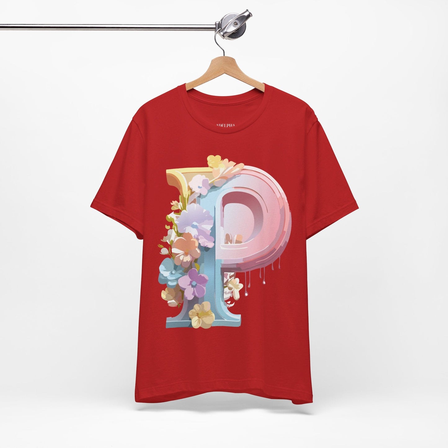 Letter P Shirt Graphic Tee Unisex Jersey Short Sleeve Adelpha Vintage Inspired Artwork