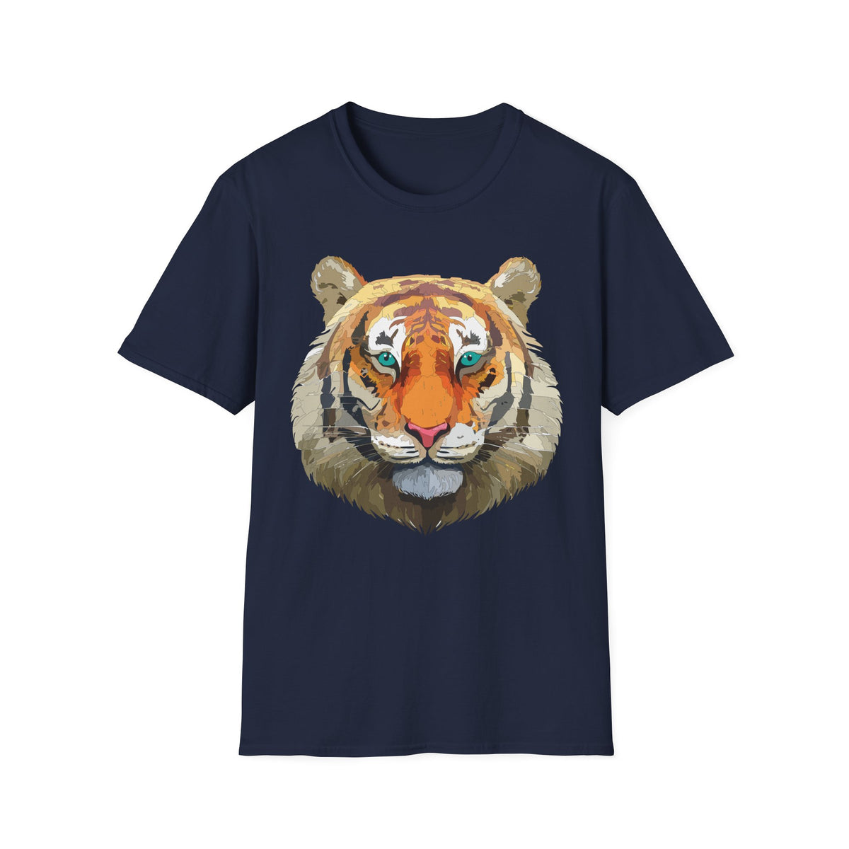 Watercolor Tiger Head T-Shirt | Bold Animal Portrait