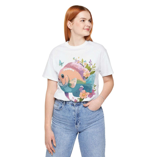 Fish Graphic Unisex 100 Cotton Vintage Artwork Tee 1